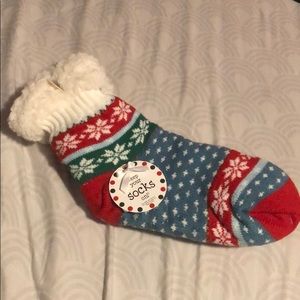 Fuzzy Holiday Sock/Slippers
